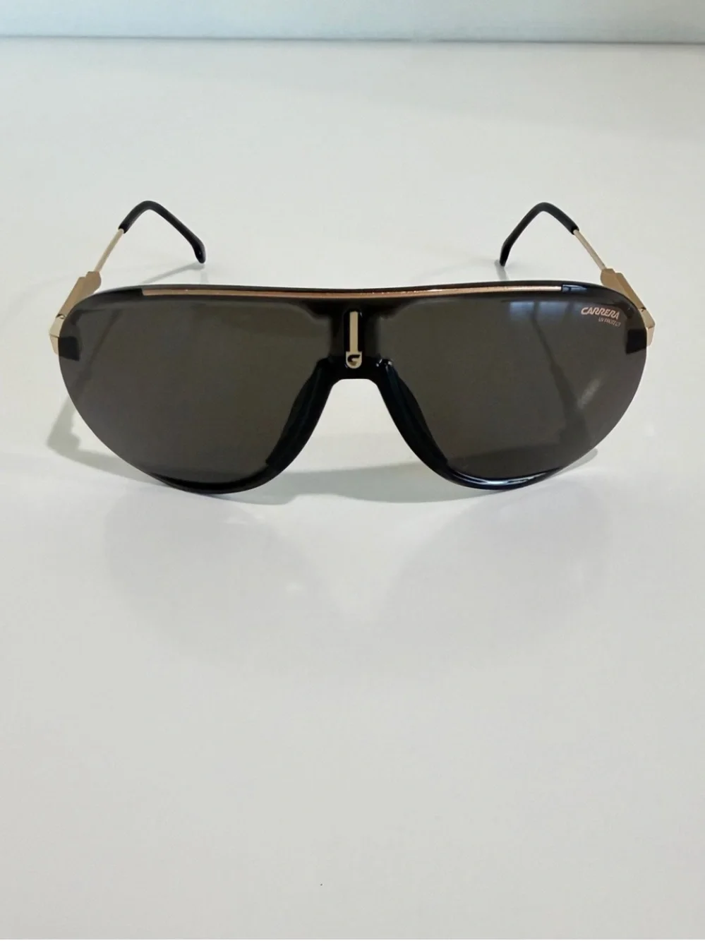 NWOT Carrera Superchampion Special Edition Black Gold Aviator Sunglasses 2M22K